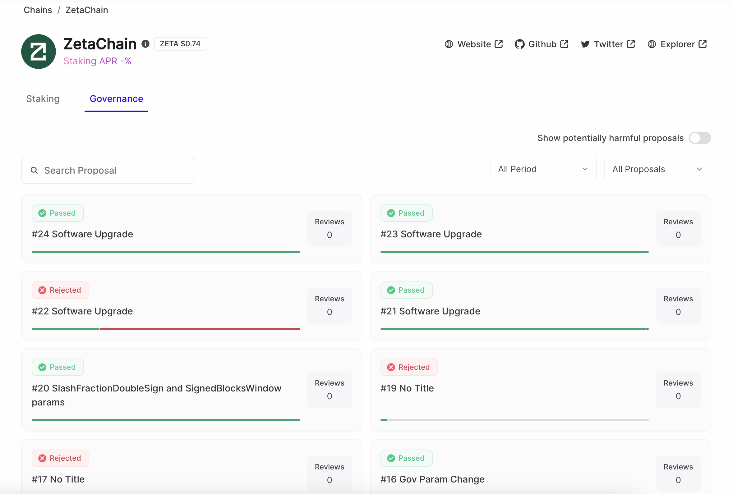 Keplr ZetaChain Governance Dashboard